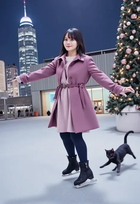  super real ,  photorealistic,  she looks so happy , shadow, Global Illumination, Alone, ( famous teenage Japanese idol girl ), So beautiful壊れやすい日本の女の子,  So beautiful、 very cute with skates on all 4 legs  , ( very big breasts),  surimi waist , She is weari...