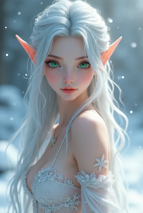 Sexy female anime elf snow 