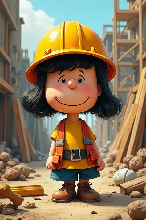 You have Lucy from Charlie Brown with a construction helmet 