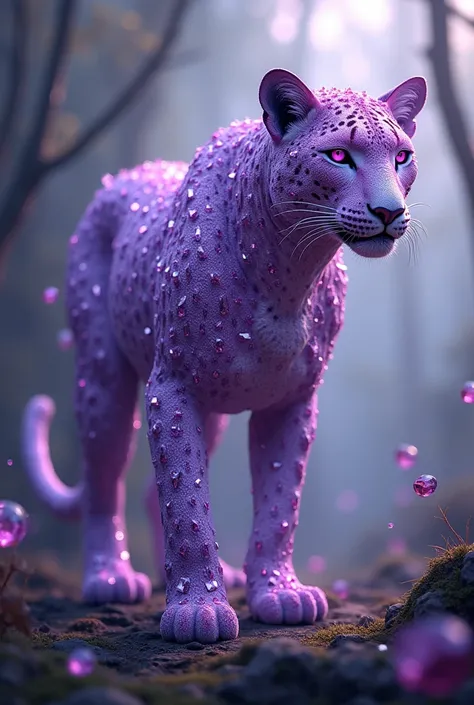 Un leopards fusionne avec des diamonds violet