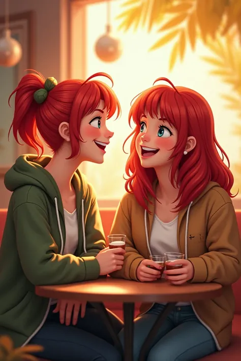 Create an image of two red-haired friends
