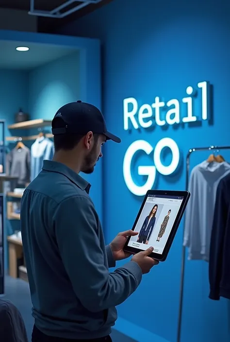 Retail Go is a POS software specially for clothing brand. So make a advatizing picture of promoting Retail Go. Where a shop keeper is scening fashion product by bercode scenner software. At has to be realistic. Rerail Go background colour is Blue and font ...