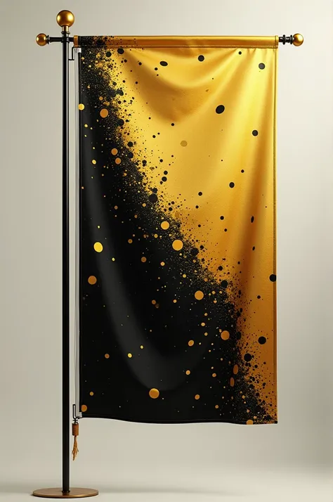 A gold flag with spots and black gradient