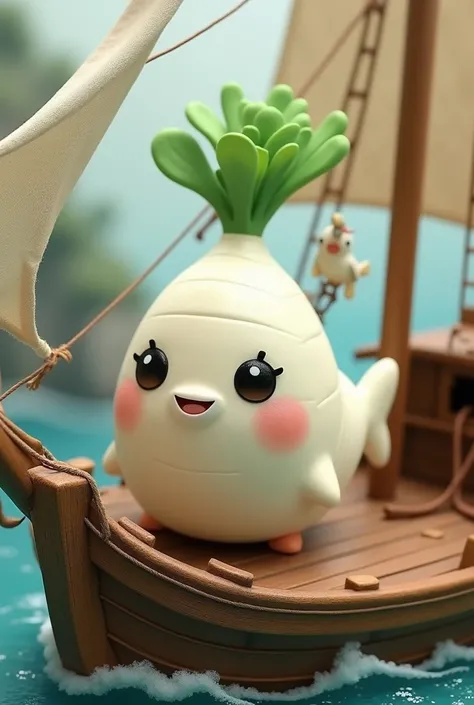 A cute character on a ship that combines daikon and ayu