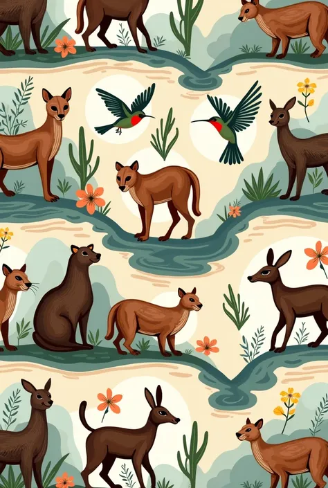 Make a seamless pattern inspired by the fauna of Argentina 