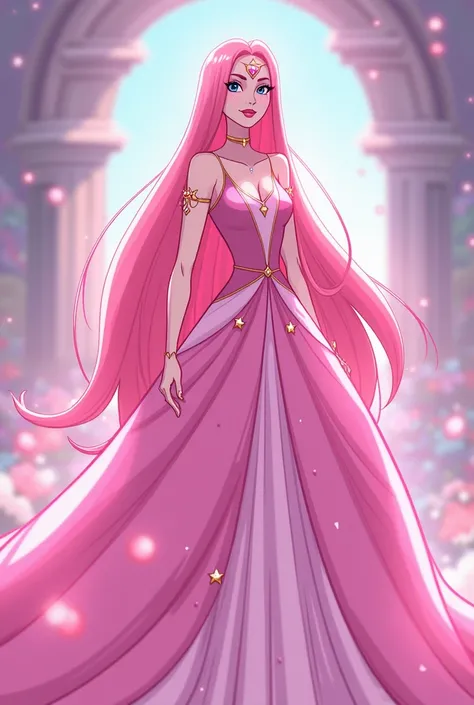 Pink diamond from Steven Universe with long straight hair