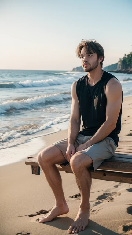 solo , 1man , American man , beach outfit 