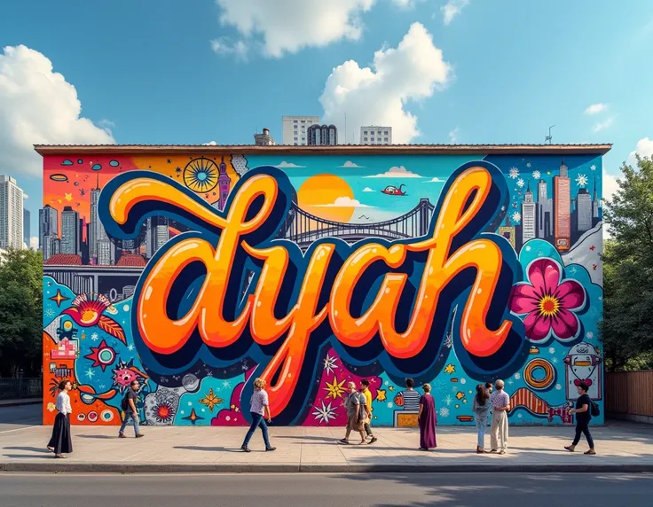 mural with the words "Dyah"