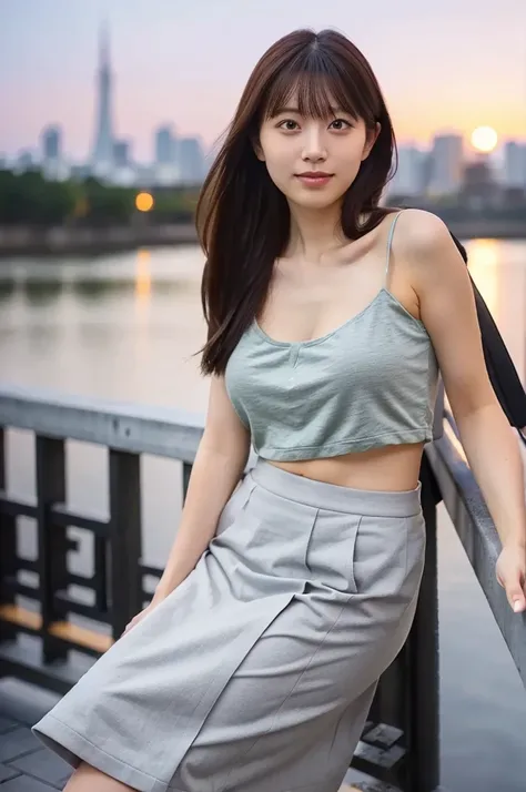 (masterpiece, best quality, perfect anatomy, highres, 8k, realistic, photorealistic, natural skin texture, no makeup:1.2), 1girl, solo, Japanese, age20, female university student with a chic outfit, very cute, wearing a short skirt and ankle boots, leaning...