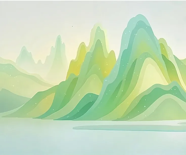  to generate a flat landscape illustration like a reference map，Build mountains with different colors 