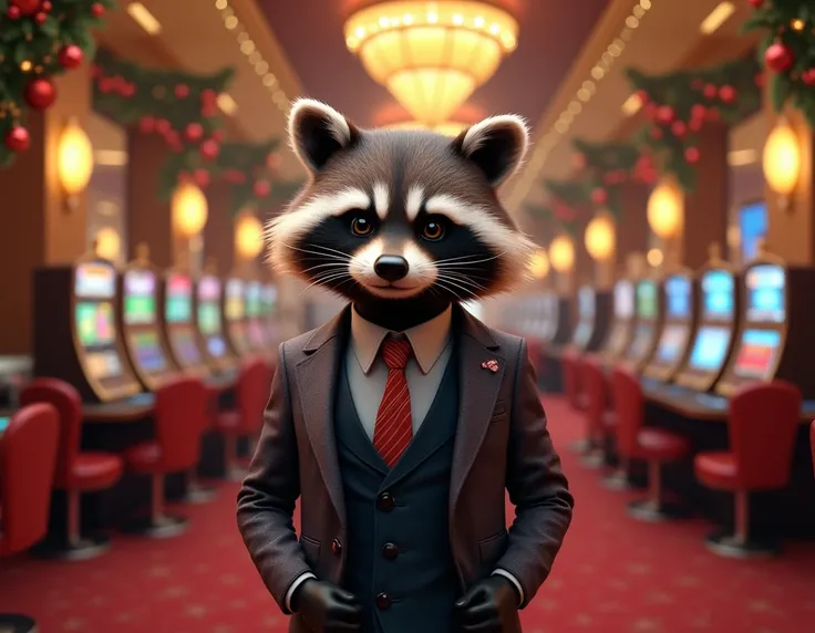 bet fury casino , raccoonon crhistmas theme , hansome, with a suit