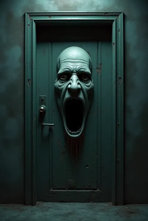 The door is full of the soul of a human face，Thriller， high resolution , fear，Mutations