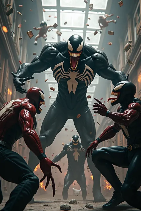 Venom and his gang robbing a bank