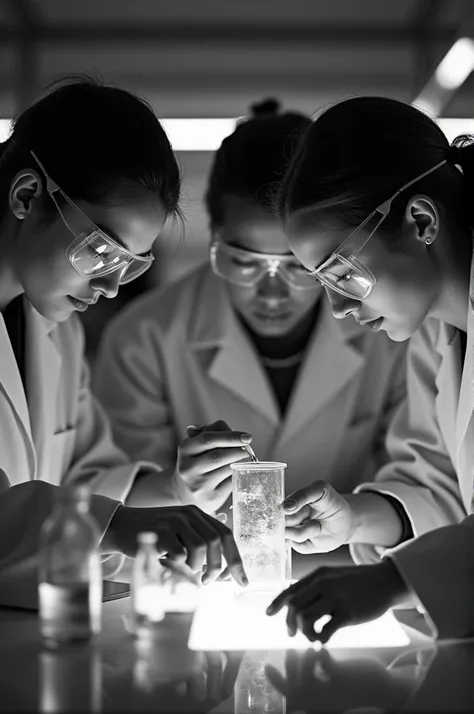  Science experiment students , Black-and-white images for lazy s 