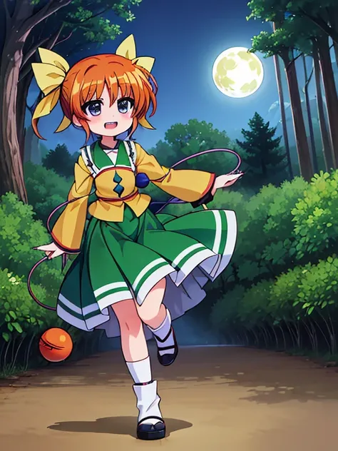 (((In the Forest · Full Moon · Komeiji Koishi · Costume · Takamachi Nanoha · Long Nails · Sharp Teeth · Small Breasts)))