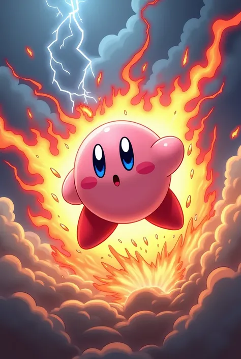 Kirby doing the Dragon Strike 