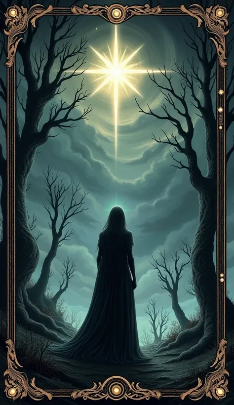 tarot card, represents the star, gothic style