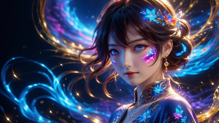 A Masterpiece In 32K Resolution, Supreme Quality, Super Detail, Official Art, Cinematic Lighting, Beautiful And Aesthetic, Ultra-Detailed Features, Very High-Resolution 32K Wallpaper. Create A Dreamy And Ethereal Image Featuring A Vivid Color Splash With A...