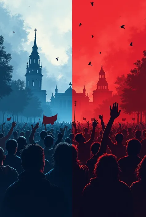 A split screen featuring a peaceful protest in Tbilisi on one side and a thoughtful symbolizing intellectual discourse.
Background: A mix of Georgian flag colors and a slight overlay a protesting crowd 
Text Details:

Logo: Your "Verita" YouTube channel lo...