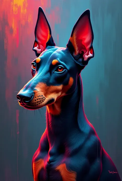 (samdoesarts:1.3), nvinkpunk, articules, horrifying techno-organic mutation (dobermann), portrait, backlighting, abstract, painting, painted by famous artist, ethereal, liquid, abstract, masterpiece, highly detailed, best quality, highest quality, realisti...