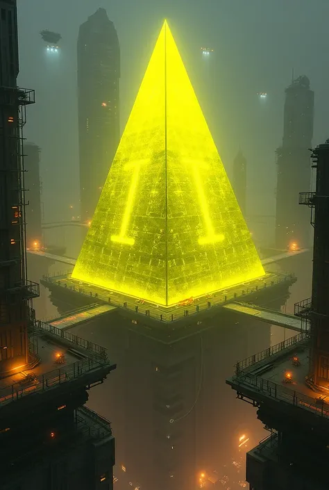 Pyramid yellow cyberpunk 