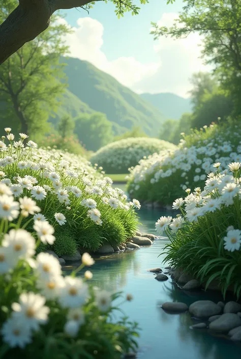 Garden of Eden , white flowers, white flowers 