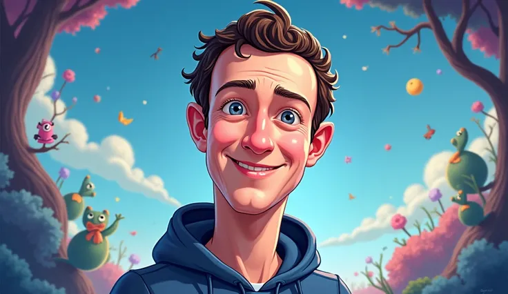 Mark Zuckerberg, portrait, detailed, Disney cartoon