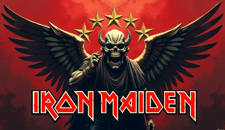 Плакат.Iron maiden надпись: "mother Russia"