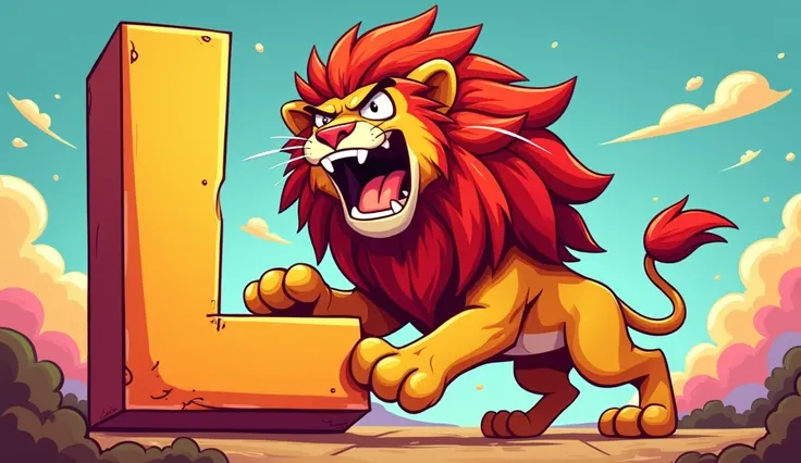 Write a letter L and picture lion, who roars
For s cartoon 