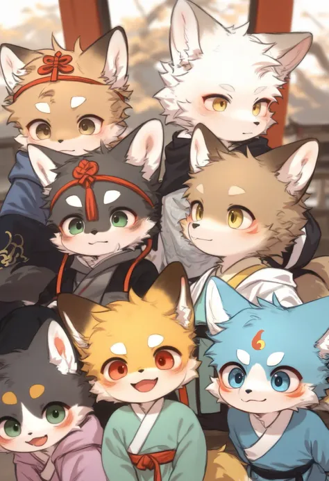  fox boy，furry boy， toddlers，Hanfu，CNY