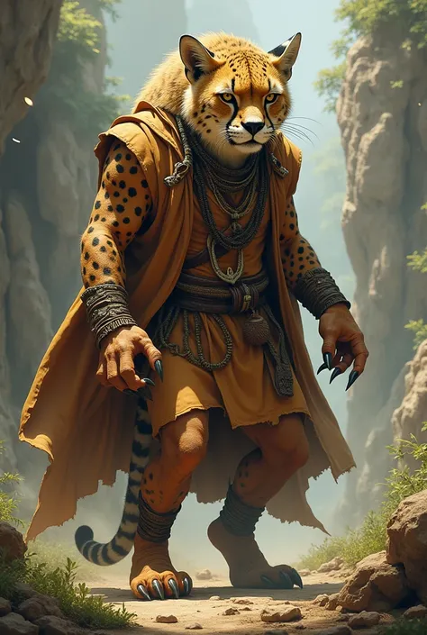 The beastman of the cheetah 　 is wearing slightly larger clothes