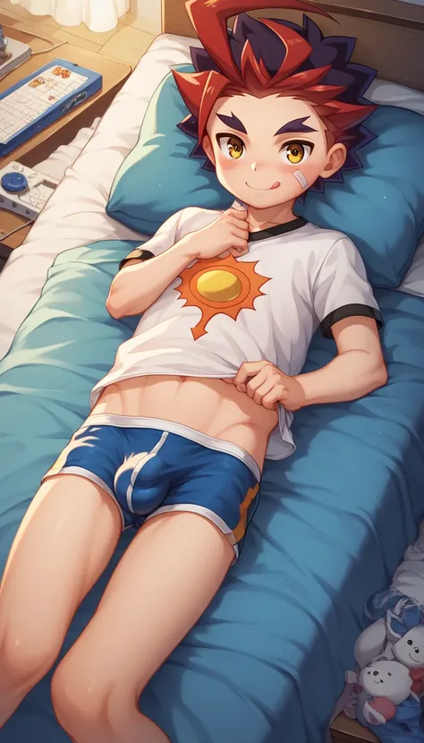   Masterpiece , High Quality , , cute , , , young, , Age Regression, Shota,cute boy , Stationary , , perfect opaque , Perfect texture , Perfect sewing, , boys,gao mikado,blushed, , smiling and looking flirtatiously, He has transparent underwear, you have y...