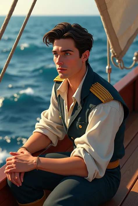 Create an image of prince eric from the little mermaid animated movies if he was real life person 