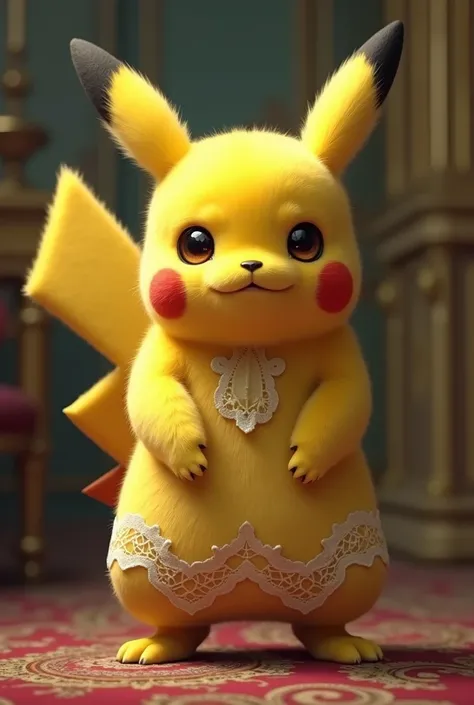 Pompous pikachu in lace stockings