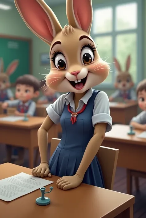 Judy hopps in school uniform in classroom,anal sex,one anus,one pussy,insertion of a penis in the anus,1 girl,1 boy,missionary pose,ahegao,cum inflation