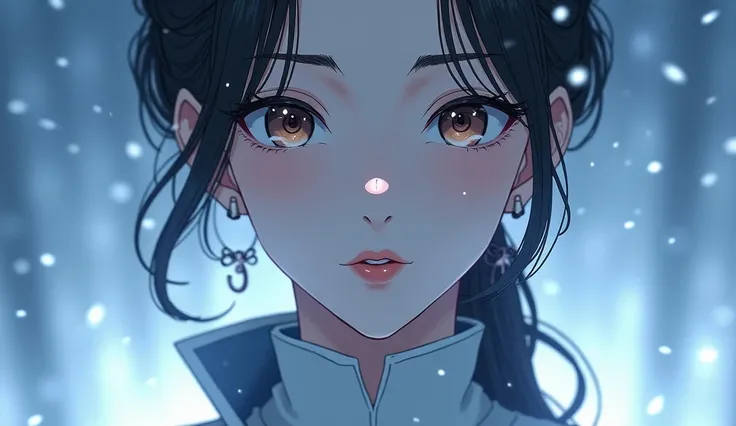 a cold beautiful woman ,  anime style 
