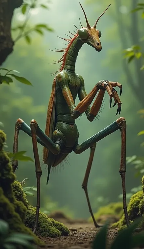 A mix between a girafe and a mantis