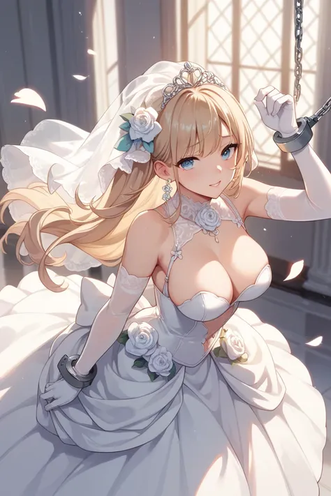  Anime Girl，bride，White Gloves，Handcuffs Bondage