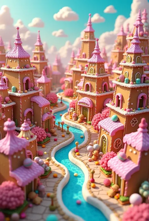 A unique isometric city of sweets