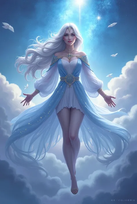 Celeste, a Guardiã Celestial
Celeste, with her silver hair that shines like the light of the stars, Hovered above the clouds. Your eyes, The deepest hue of the ocean, Conveyed a serene peace. Dressed in a long robe adorned with constellations, she was the ...