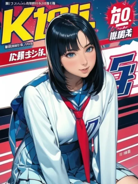     A hyper comic about high school girls {x} A blue-skinned Asian woman in a white uniform poses on a bench,      Japanese high school student uniform  ,     Japanese school uniforms,     Japanese school uniformsを着ている,      the principal is wearing a unif...