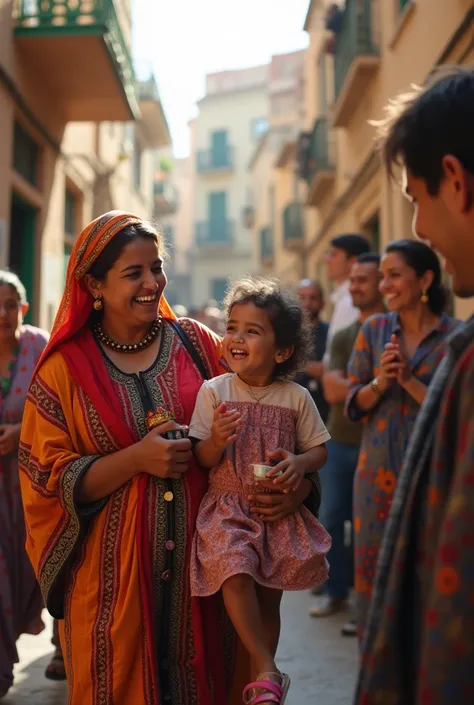 Dans la casbah dAlger les gens et un petits enfants rire 