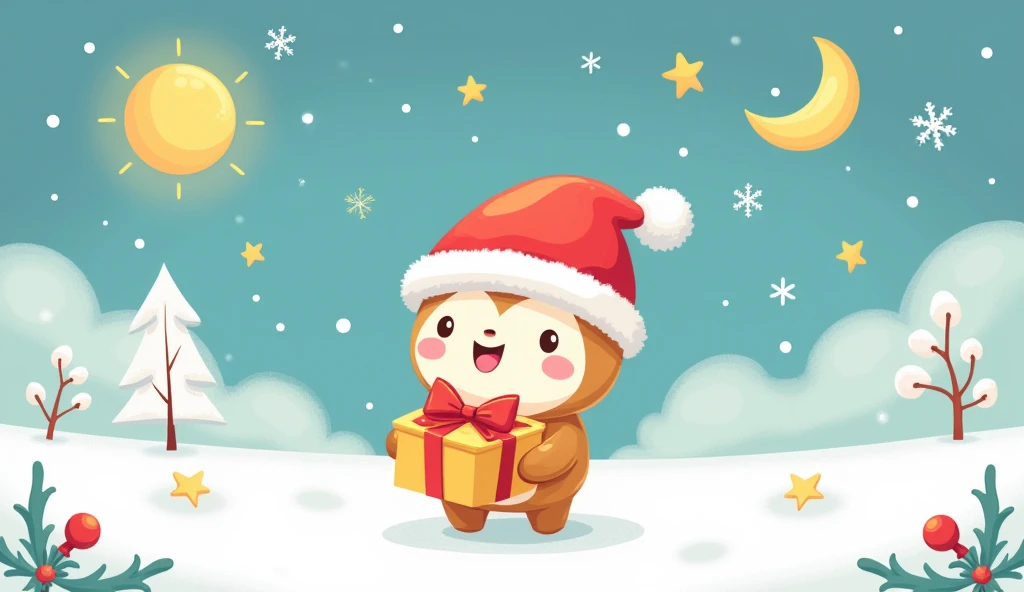 Christmas cartoon cartoon Taro style thumbnail sun star moon snow Santa cute
