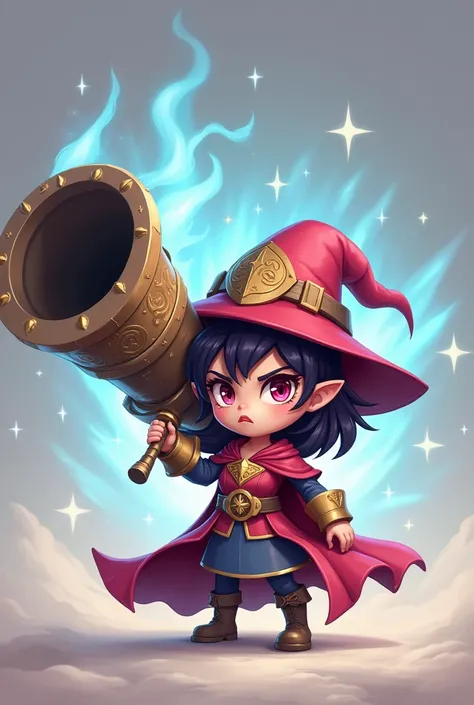 Mage woman chibi powerfull canon gun 