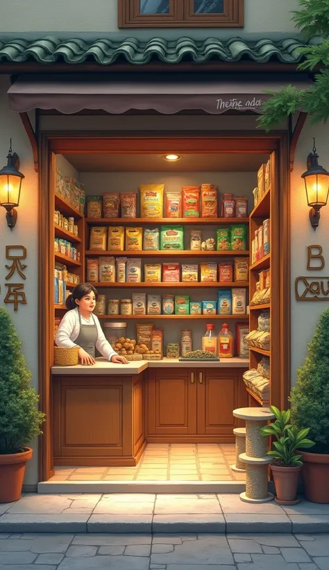 cat food shop with no visitors