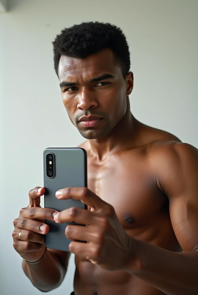 Muhammad Ali with xiaomi phone