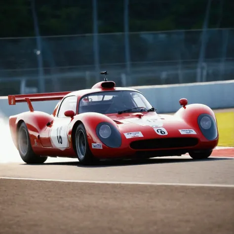 there is a blurry photo of a car driving on a race track, nico tanigawa, panning shot, masami suda, makoto kobayashi, motorsports photography, cinematic shot ar 9:16 -n 6 -g, hiroyuki kato, masashi kishimoto, motor sport photography, naoki ikushima, blurry...