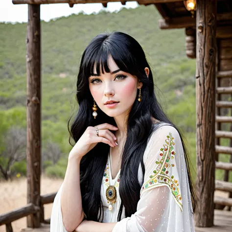 Clairvoyance　 Spiritual 　 cute　 white skin　 soft　Black Hair　Western style