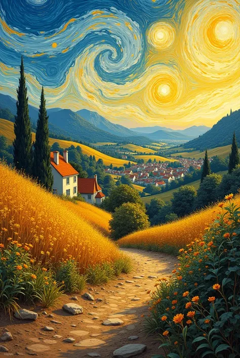 Van Gogh style landscape