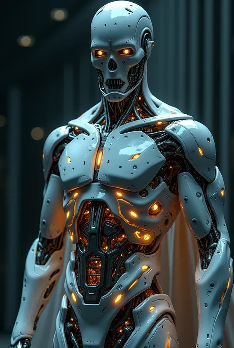  Hyperreal、photograph、An illumination lamp wrapped around the terminators body、An illumination lamp wrapped around the body、イルミネーションライトが巻き付く